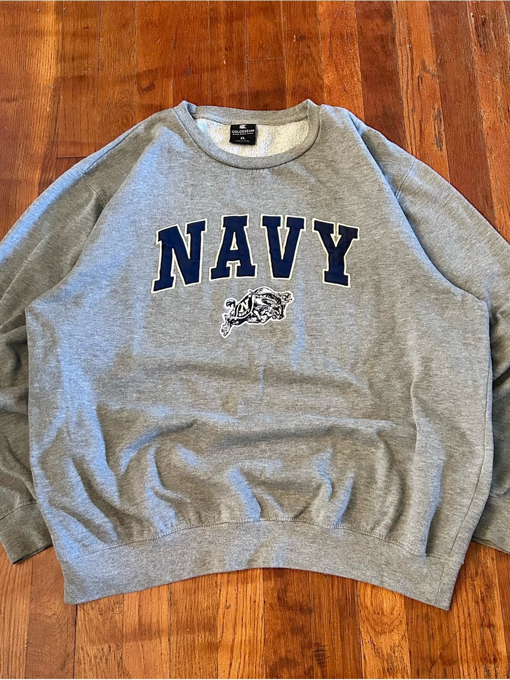 Vintage Y2K US Naval Academy Navy Midshipmen Gray Blue Crewneck Sweatshirt XL